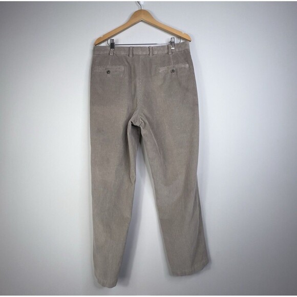 Brooks Brothers Hudson Men Flat Front Chino Corduroy Pants 36x32 Beige - Picture 2 of 12